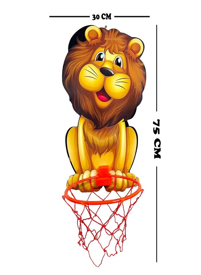 Fancy Agents Basket Ball for Kids for Boys/Girls| Lion Design Basketball| Basketball Portable Set with Hanging Board, Ring Net for Indoor and Outdoor Games| Birthday & Return Gift Set Standard - Image 4